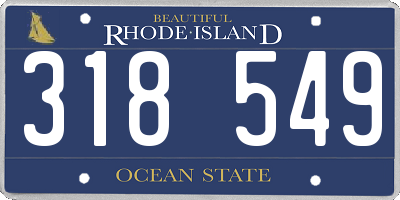 RI license plate 318549