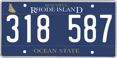 RI license plate 318587