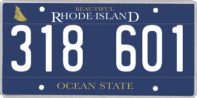 RI license plate 318601