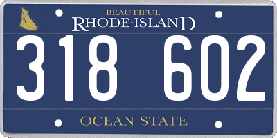 RI license plate 318602
