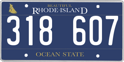 RI license plate 318607