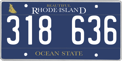 RI license plate 318636