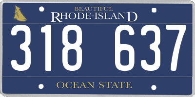 RI license plate 318637