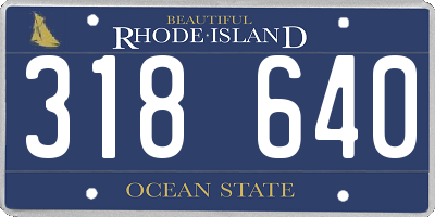 RI license plate 318640