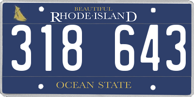 RI license plate 318643