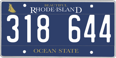 RI license plate 318644