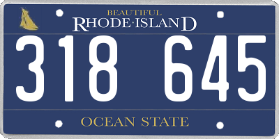 RI license plate 318645