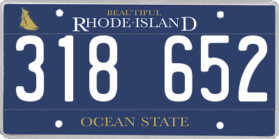 RI license plate 318652