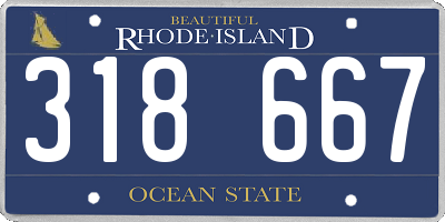 RI license plate 318667