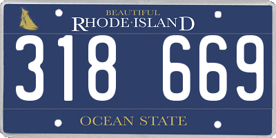 RI license plate 318669