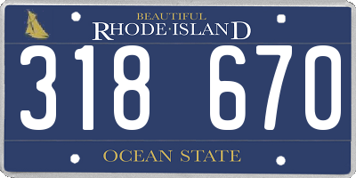 RI license plate 318670