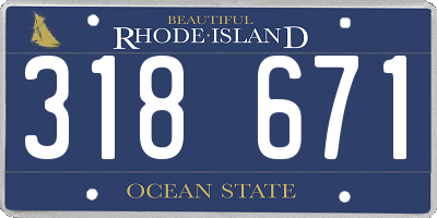RI license plate 318671