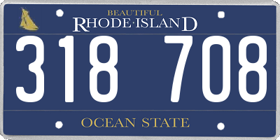 RI license plate 318708
