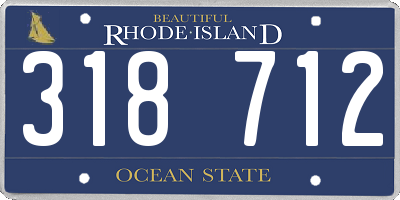 RI license plate 318712