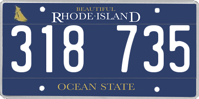 RI license plate 318735