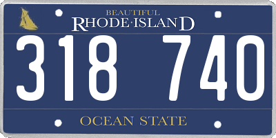 RI license plate 318740