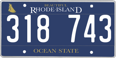RI license plate 318743