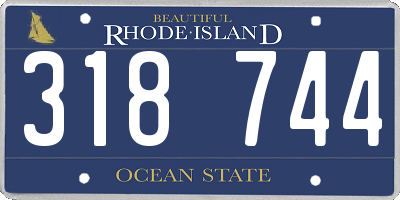 RI license plate 318744