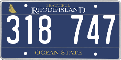 RI license plate 318747