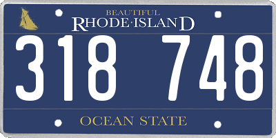 RI license plate 318748