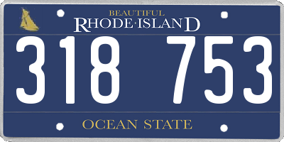 RI license plate 318753