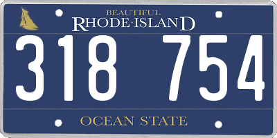 RI license plate 318754