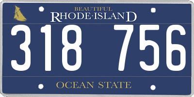 RI license plate 318756