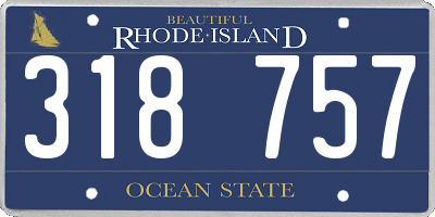 RI license plate 318757