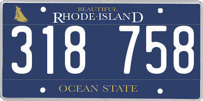 RI license plate 318758