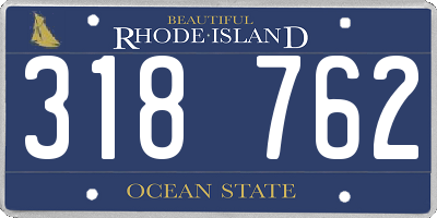 RI license plate 318762