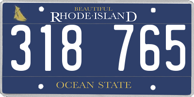 RI license plate 318765
