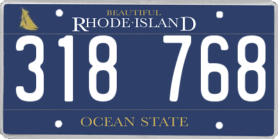 RI license plate 318768