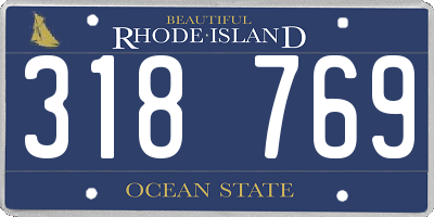 RI license plate 318769