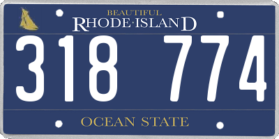RI license plate 318774