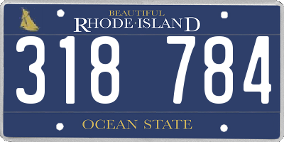 RI license plate 318784