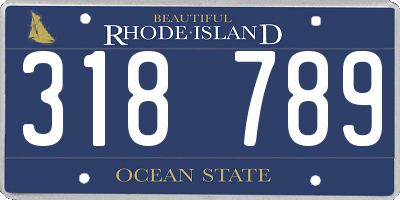 RI license plate 318789