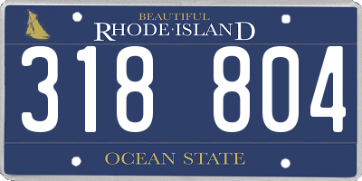 RI license plate 318804