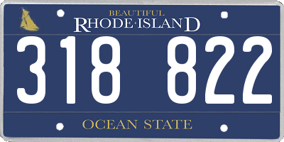 RI license plate 318822