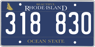 RI license plate 318830