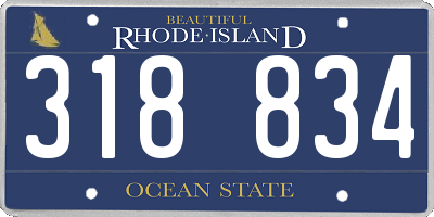 RI license plate 318834