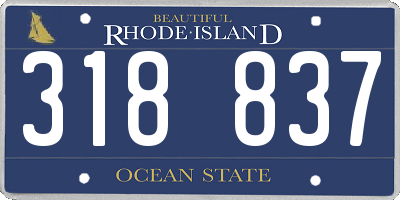 RI license plate 318837