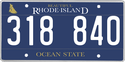 RI license plate 318840