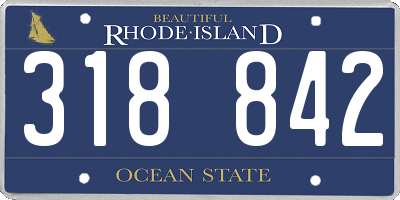 RI license plate 318842