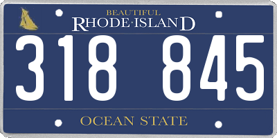 RI license plate 318845