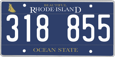 RI license plate 318855