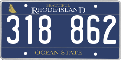 RI license plate 318862