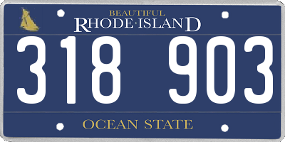 RI license plate 318903