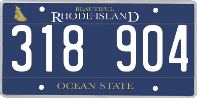 RI license plate 318904