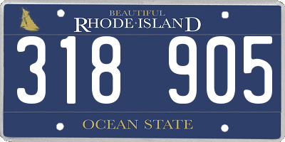 RI license plate 318905