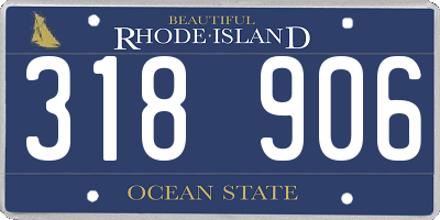 RI license plate 318906